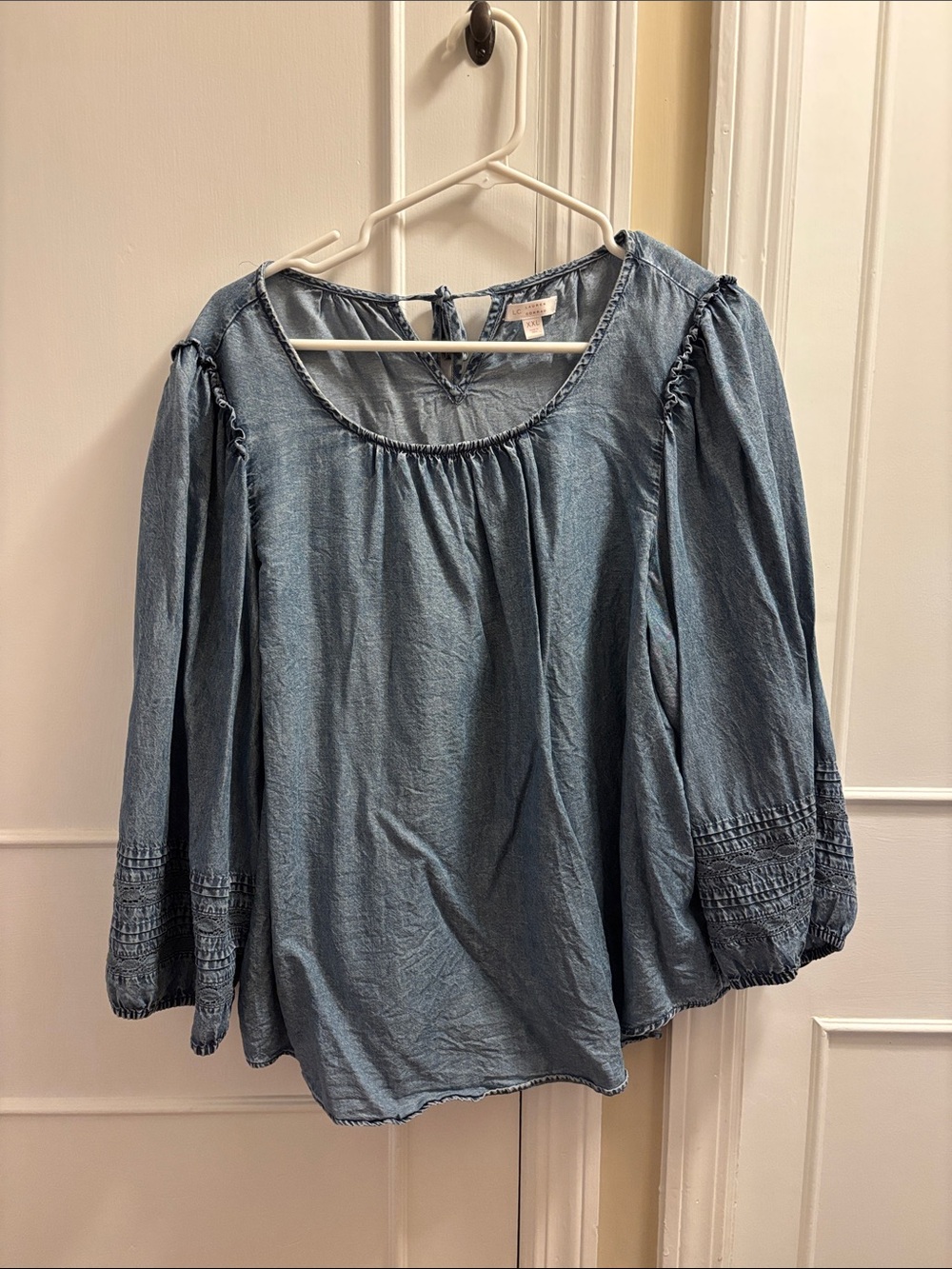 Lauren Conrad Light Blue Peasant Blouse - Women